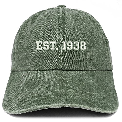 Trendy Apparel Shop EST 1938 Embroidered - 83rd Birthday Gift Pigment Dyed Washed Cap
