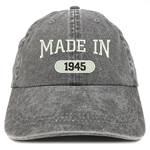 Trendy Apparel Shop Made in 1945 Embroidered 76th Birthday Washed Baseball Cap