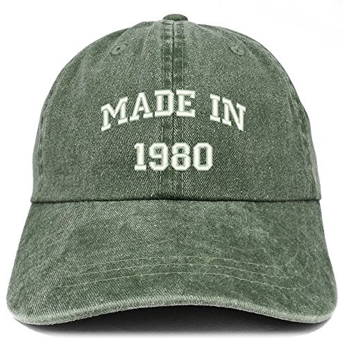 Trendy Apparel Shop Made in 1980 Text Embroidered 41st Birthday Washed Cap