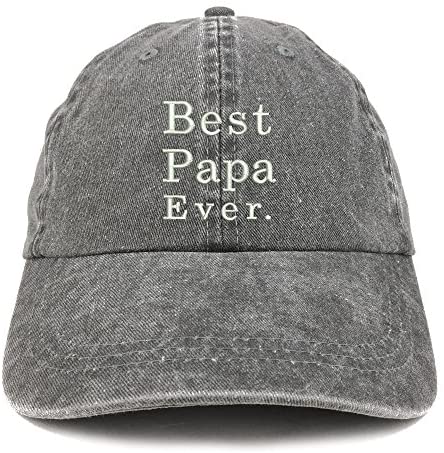 Trendy Apparel Shop Best Papa Ever Embroidered Washed Cotton Adjustable Baseball Cap