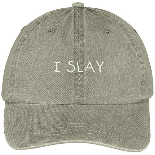 Trendy Apparel Shop I Slay Embroidered Soft Front Washed Cotton Cap