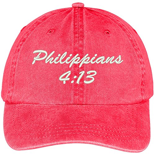 Trendy Apparel Shop Bible Verse Philippians 4:13 Embroidered Pigment Dyed Cotton Baseball Cap