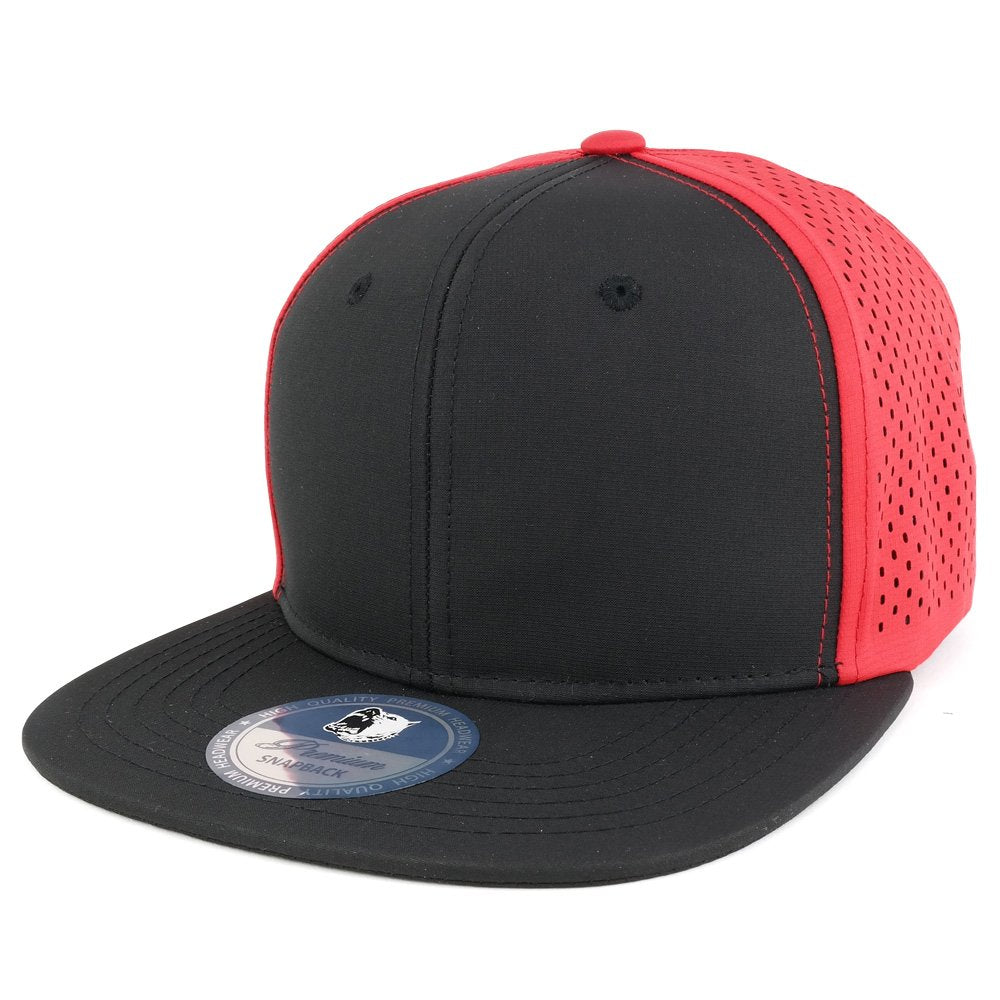 Trendy Apparel Shop Cool Fabric Two-Tone Flatbill Blank Snapback Mesh Cap
