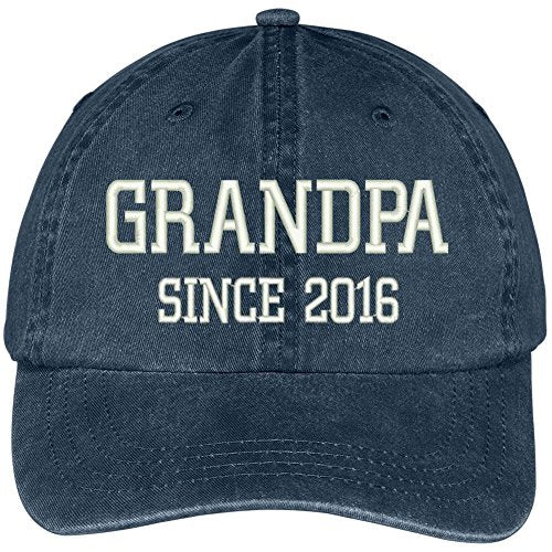 Trendy Apparel Shop Grandpa Since 2016 Embroidered Pigment Dyed Low Profile Cotton Cap