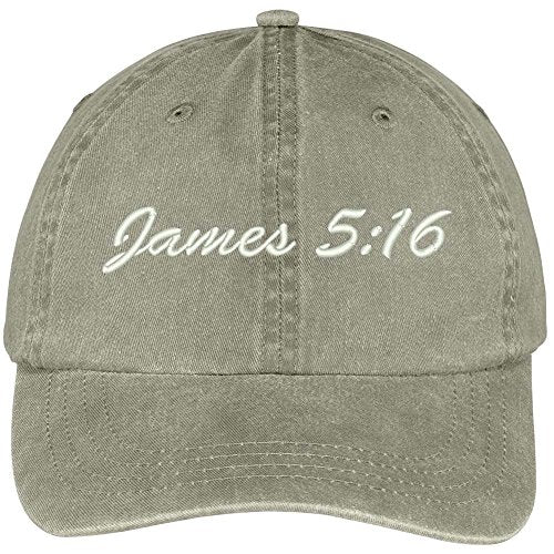 Trendy Apparel Shop Bible Verse James 5:16 Embroidered Pigment Dyed Cotton Baseball Cap