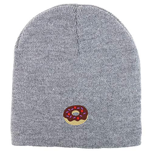 Trendy Apparel Shop Donut Embroidered Acrylic Winter Knit Skull Short Beanie