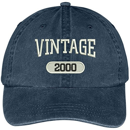 Trendy Apparel Shop Vintage 2003 Embroidered 17th Birthday Soft Crown Washed Cotton Cap