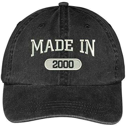 Trendy Apparel Shop 19th Birthday - Made in 2000 Embroidered Low Profile Washed Cotton Baseball Cap
