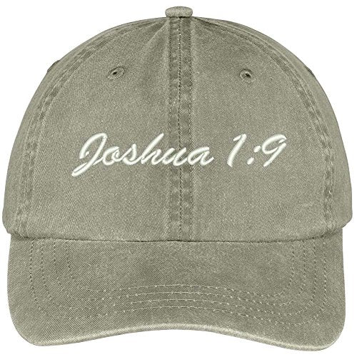 Trendy Apparel Shop Bible Verse Joshua 1:9 Embroidered Pigment Dyed Cotton Baseball Cap