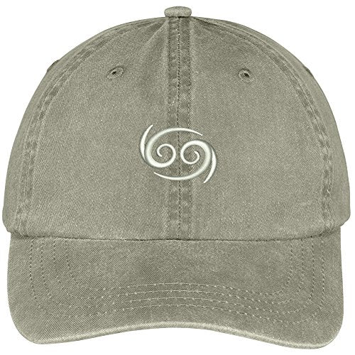 Trendy Apparel Shop Cancer Zodiac Signs Embroidered Soft Crown 100% Brushed Cotton Cap