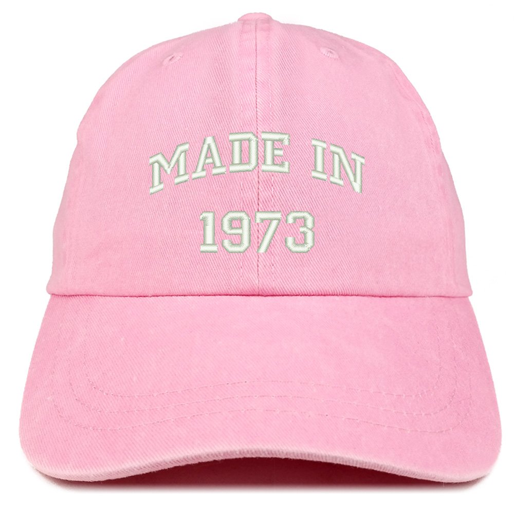 Trendy Apparel Shop Made In 1972 Text Embroidered 46th Birthday Washed Cap