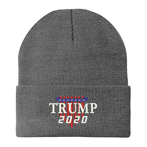 Trendy Apparel Shop Trump 2020 Shield Embroidered Winter Knitted Long Beanie