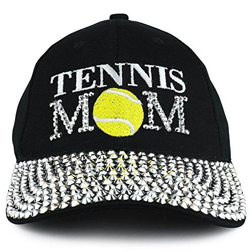 Trendy Apparel Shop Tennis Mom Embroidered and Stud Jeweled Bill Unstructured Baseball Cap