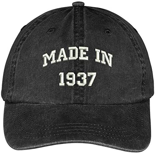 Trendy Apparel Shop Made in 1937-82nd Birthday Embroidered Washed Cotton Baseball Cap