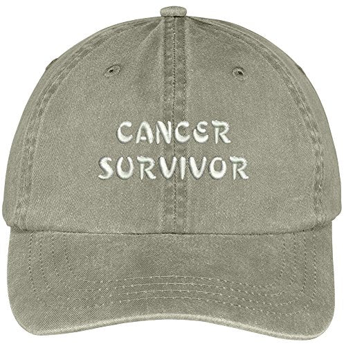 Trendy Apparel Shop Cancer Survivor Embroidered Washed Cotton Adjustable Cap