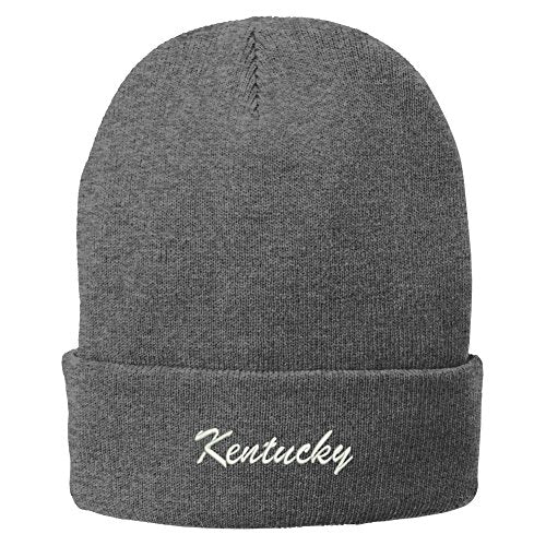 Trendy Apparel Shop Kentucky Embroidered Winter Folded Long Beanie
