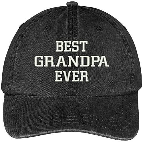 Trendy Apparel Shop Best Grandpa Ever Embroidered Pigment Dyed Low Profile Cotton Cap