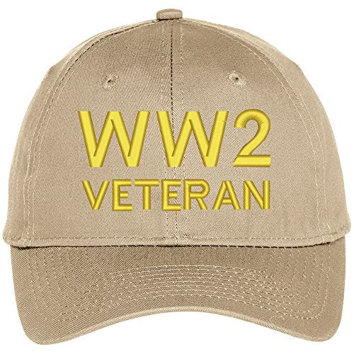 Trendy Apparel Shop WW2 Veteran Embroidered Military Baseball Cap