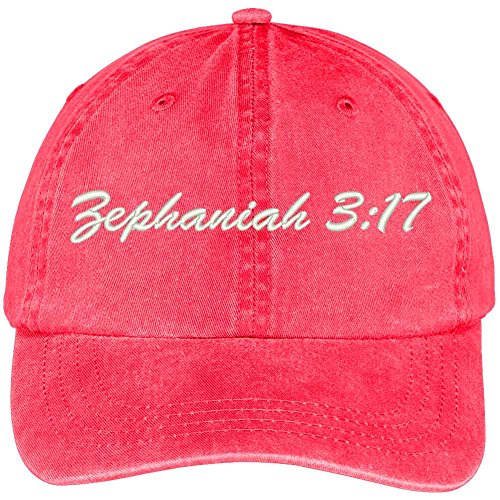 Trendy Apparel Shop Bible Verse Zephaniah 3:17 Embroidered Pigment Dyed Cotton Baseball Cap