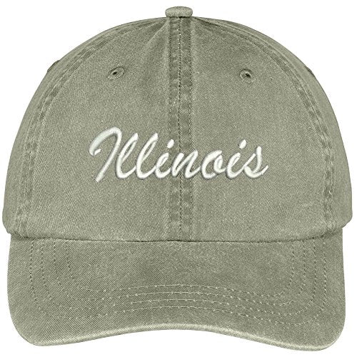 Trendy Apparel Shop Illinois State Embroidered Low Profile Adjustable Cotton Cap