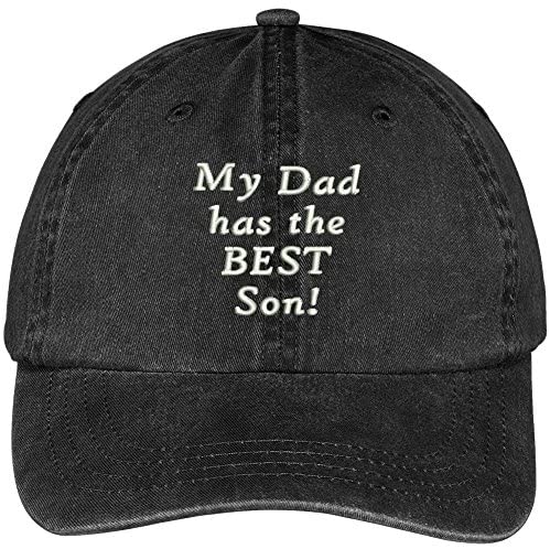 Trendy Apparel Shop Dad Has The Best Son Embroidered Washed Cotton Cap