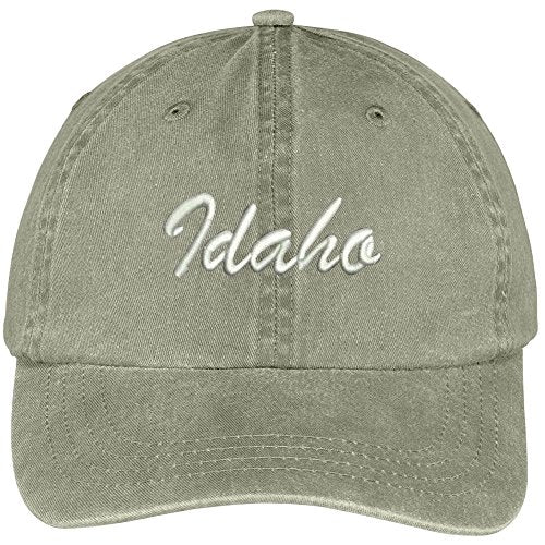 Trendy Apparel Shop Idaho State Embroidered Low Profile Adjustable Cotton Cap