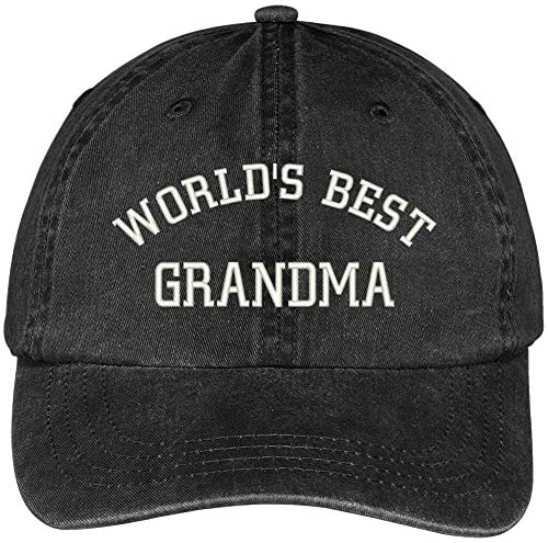 Trendy Apparel Shop World's Best Grandma Embroidered Pigment Dyed Low Profile Cotton Cap