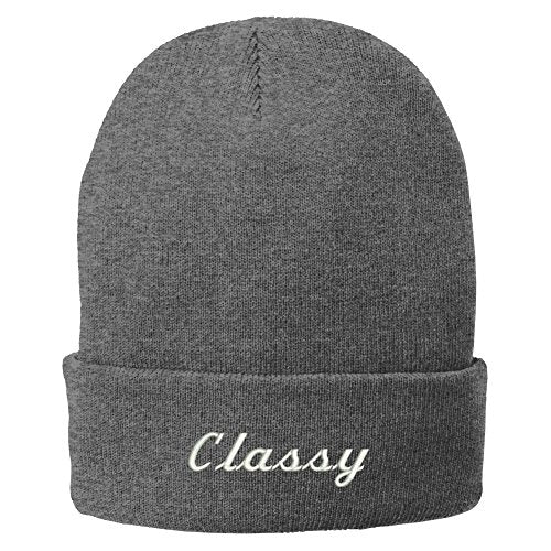 Trendy Apparel Shop Classy Embroidered Winter Knitted Long Beanie