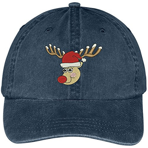 Trendy Apparel Shop Christmas Reindeer Embroidered Cotton Washed Baseball Cap