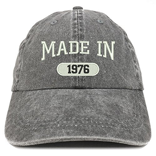 Trendy Apparel Shop Made in 1976 Embroidered 45th Birthday Washed Baseball Cap