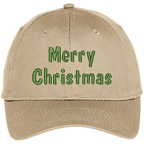 Trendy Apparel Shop Merry Christmas Green Thread Embroidered Adjustable Baseball Cap