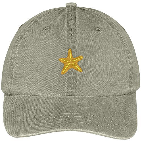 Trendy Apparel Shop Small Starfish Embroidered Cotton Washed Baseball Cap