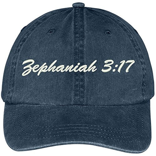 Trendy Apparel Shop Bible Verse Zephaniah 3:17 Embroidered Pigment Dyed Cotton Baseball Cap