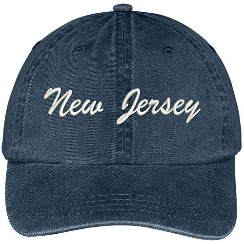 Trendy Apparel Shop New Jersey State Embroidered Low Profile Adjustable Cotton Cap