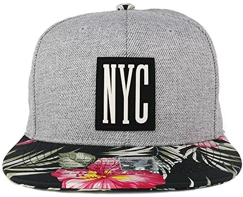 Trendy Apparel Shop City Rubber Patch Snapback Cap With Custom Flower Bill -NYC