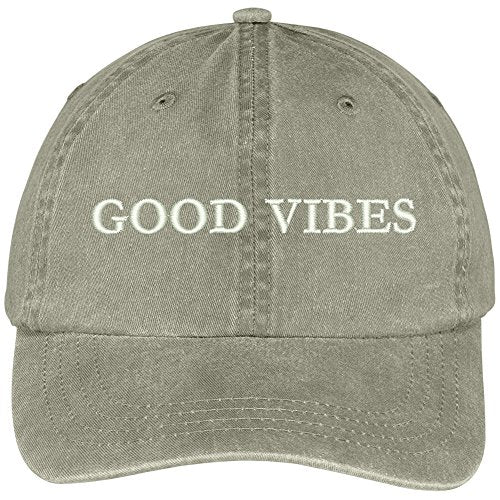 Trendy Apparel Shop Good Vibes Embroidered Cotton Adjustable Washed Cap