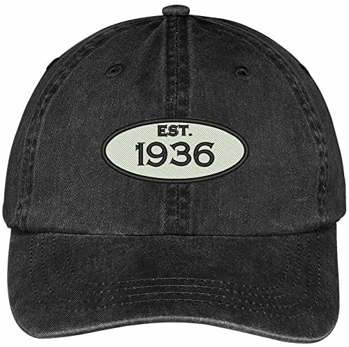 Trendy Apparel Shop Established 1936 Embroidered 83rd Birthday Gift Washed Cotton Cap