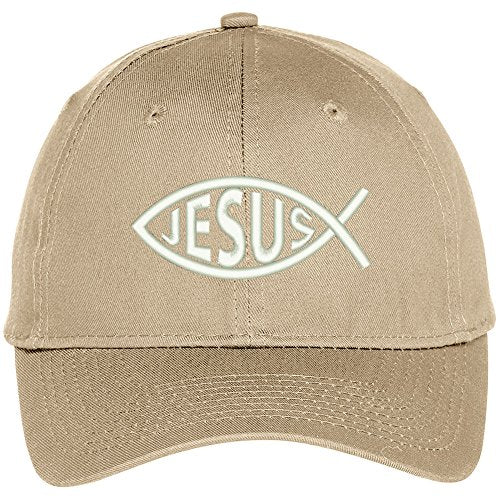 Trendy Apparel Shop Jesus Christ Fish Symbol Embroidered Baseball Cap