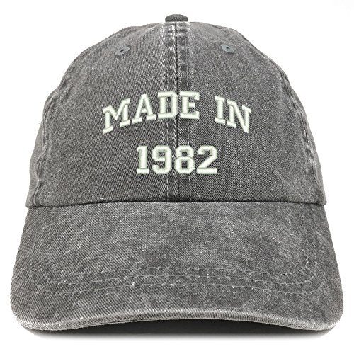 Trendy Apparel Shop Made in 1982 Text Embroidered 39th Birthday Washed Cap