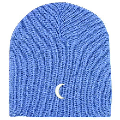 Trendy Apparel Shop Crescent Moon Acrylic Winter Knit Skull Short Bean