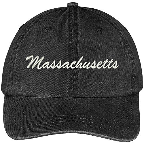 Trendy Apparel Shop Massachusetts State Embroidered Low Profile Adjustable Cotton Cap