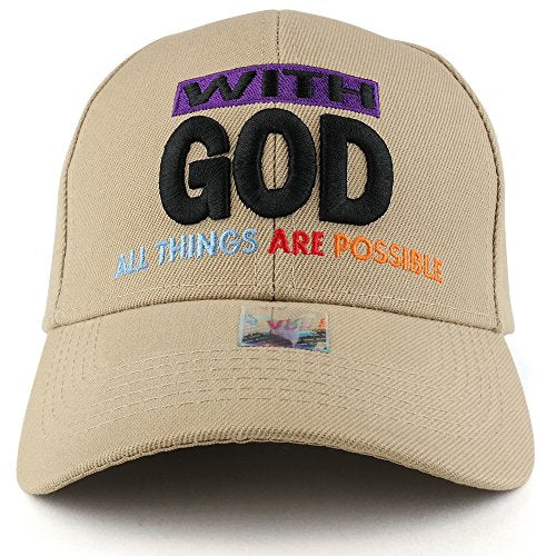 Trendy Apparel Shop with GOD All Things are Possible Embroidered Structured Baseball Cap