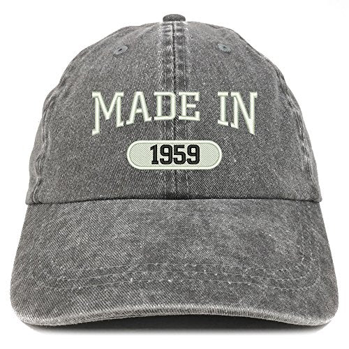 Trendy Apparel Shop Made in 1959 Embroidered 62nd Birthday Washed Baseball Cap