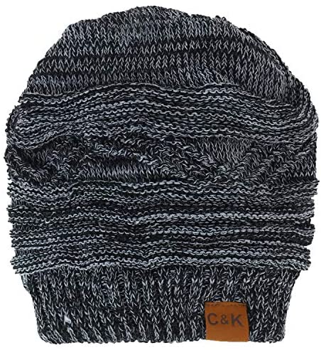 Trendy Apparel Shop 2 in 1 Winter Multi Knit Ponytail Slouchy Beanie Neck Warmer