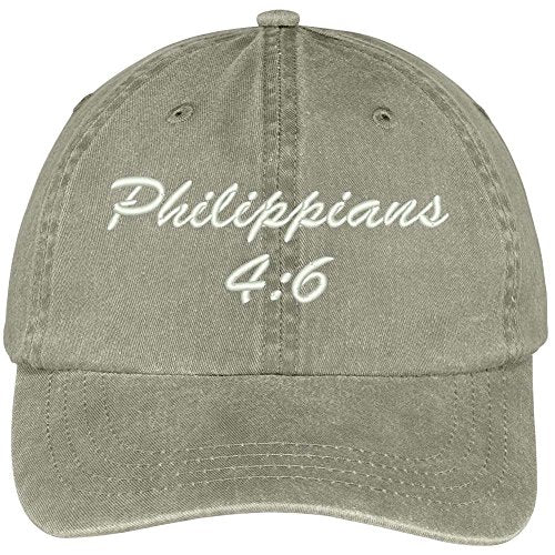 Trendy Apparel Shop Bible Verse Philippians 4:6 Embroidered Pigment Dyed Cotton Baseball Cap