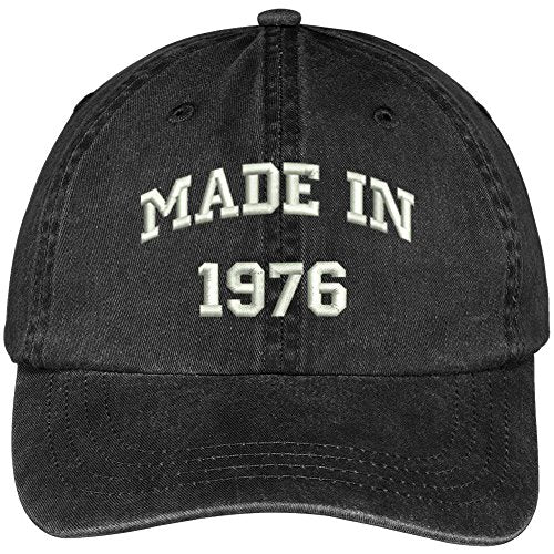 Trendy Apparel Shop Made in 1976-43rd Birthday Embroidered Pigment Dyed Cotton Baseball Cap