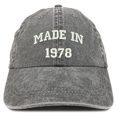 Trendy Apparel Shop Made in 1978 Text Embroidered 43rd Birthday Washed Cap