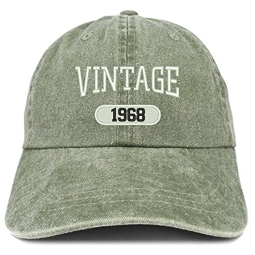 Trendy Apparel Shop Vintage 1967 Embroidered 53rd Birthday Soft Crown Washed Cotton Cap