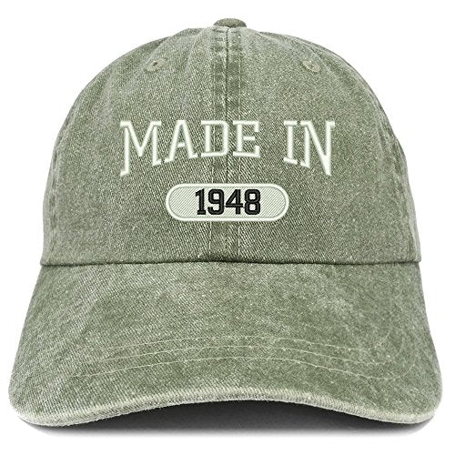 Trendy Apparel Shop Made in 1948 Embroidered 73rd Birthday Washed Baseball Cap