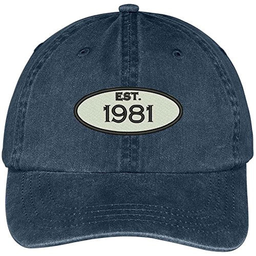 Trendy Apparel Shop Established 1981 Embroidered 38th Birthday Gift Washed Cotton Cap